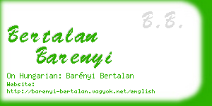 bertalan barenyi business card