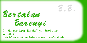 bertalan barenyi business card